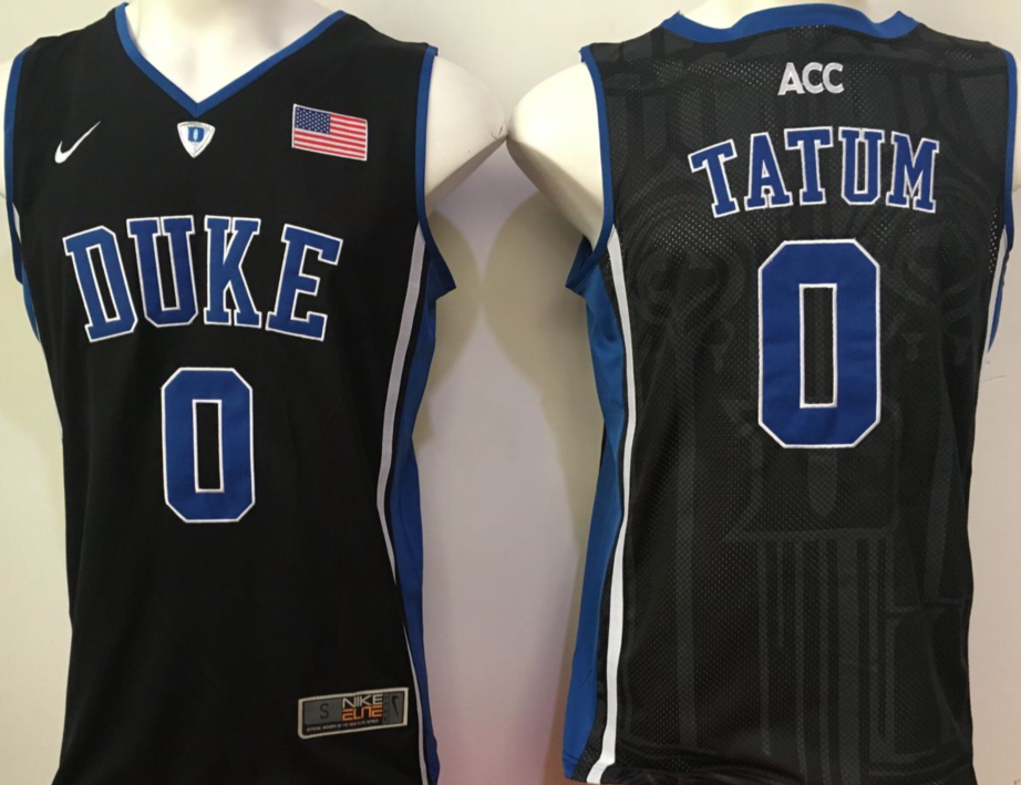 NCAA Men Duke Blue Devils Black #0 tatum blue